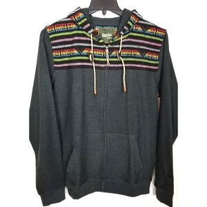 Howler Brothers Shaman Hoodie Zip Up Sz M Gray Kwanti Jacquard Cotton Blend